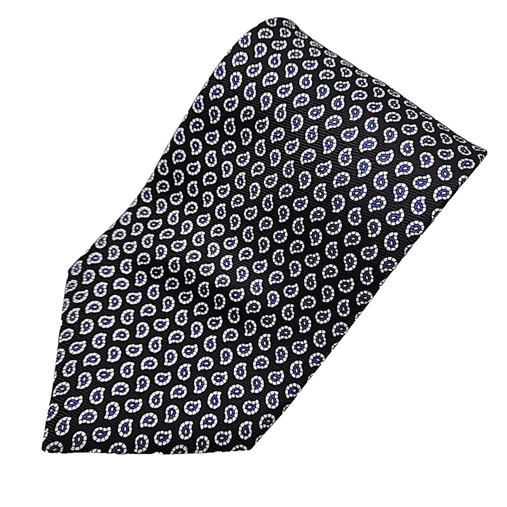 Ferrell Reed Silk Jacquard Necktie - Black Paisley - Like New